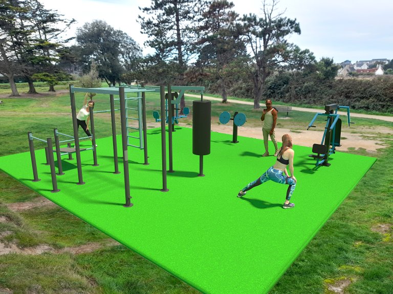 Aire de fitness - rue de Poul Palud